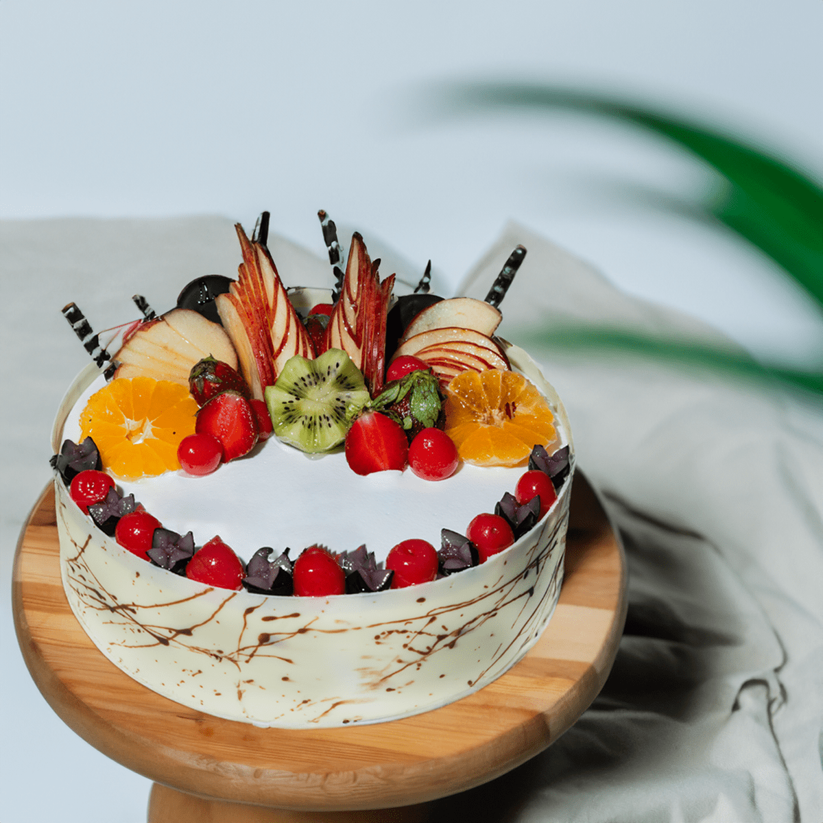 Mixed Fruit Cake Background